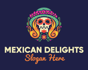 Mexico - Mexican Calavera Festive Skull logo design