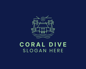 Snorkeling - Beach Hut Vacation logo design