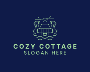 Cottage - Beach Hut Vacation logo design