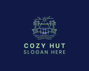 Hut - Beach Hut Vacation logo design