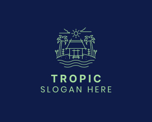 Beach Hut Vacation logo design