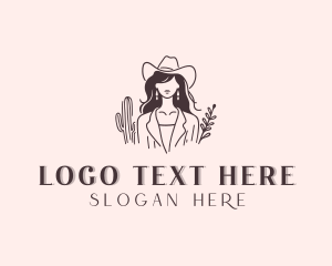 Western - Cowgirl Woman Fashion logo design