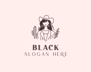 Cowgirl Woman Fashion Logo