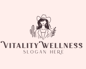 Cowgirl Woman Fashion Logo