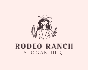 Cowgirl Woman Fashion logo design