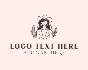 Rodeo - Cowgirl Woman Fashion logo design