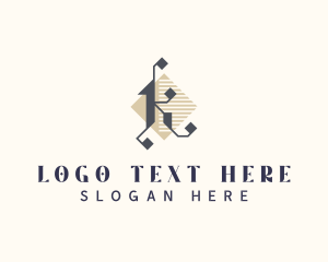 Medieval - Tattoo Barbershop Studio Letter K logo design