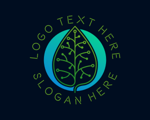 Nature - Organic Leaf Tech logo design