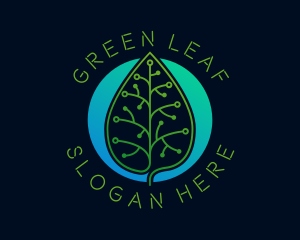 Organic Leaf Tech logo design