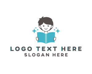Young - Boy Children Book logo design