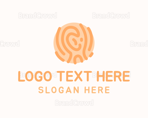 Wood Fingerprint Biometric Logo