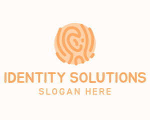 Wood Fingerprint Biometric logo design