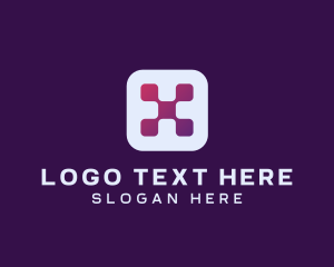 App - Digital Application Letter X logo design
