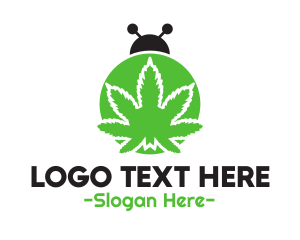 Ladybug - Green Cannabis Bug logo design