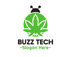 Green Cannabis Bug logo design