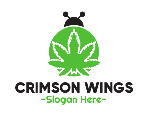 Green Cannabis Bug logo design