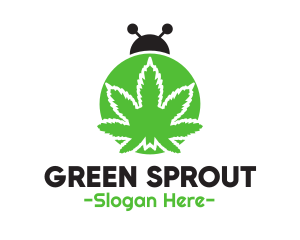 Green Cannabis Bug logo design