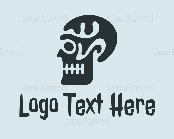 Haunted Skull Head Logo