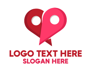 Meeting Point - Love Location Pin logo design