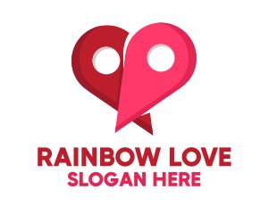 Love Location Pin logo design