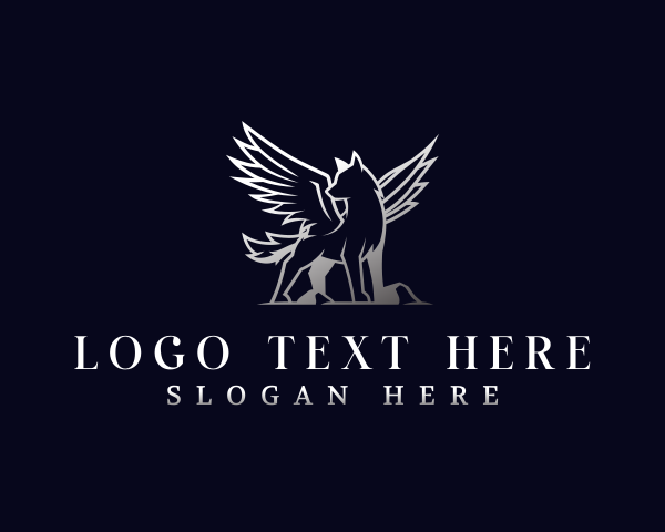 Wolf - Wing Wolf Animal logo design