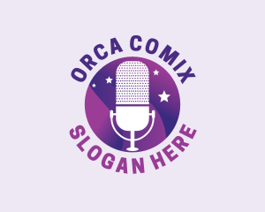 Vlog - Gradient Mic Podcast logo design