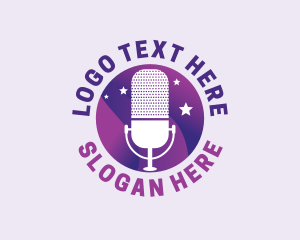 Vlogger - Gradient Mic Podcast logo design