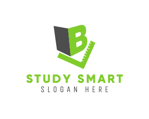 Student - Letter B & Green Rule logo design