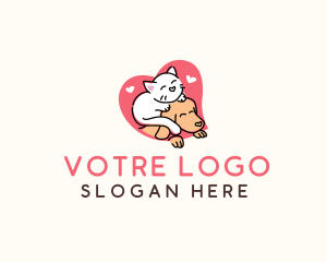 Cat Dog Heart Logo