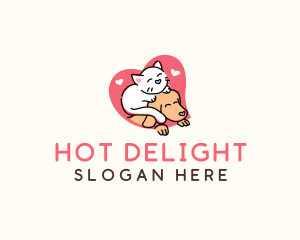 Cat Dog Heart logo design