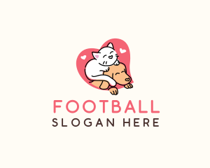 Please - Cat Dog Heart logo design