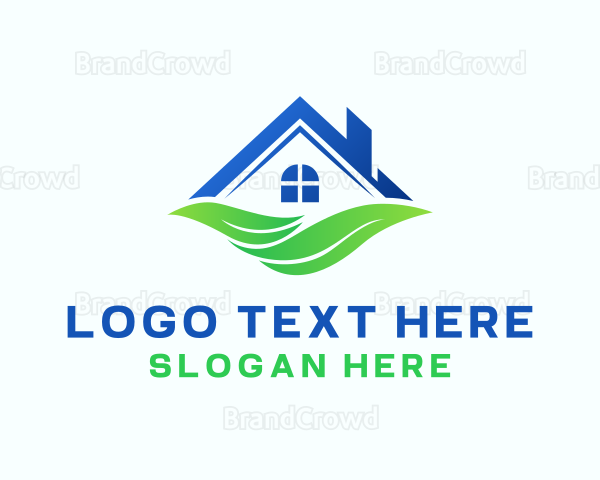 House Roof Leaves Logo