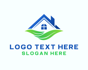 House - House Roof Leaves logo design