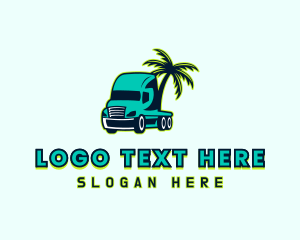 Express - Palm Tree Trucker logo design