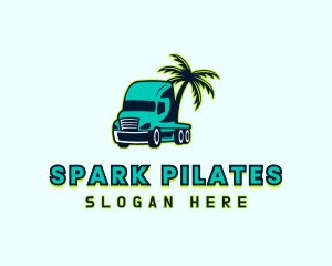 Transportation - Palm Tree Trucker logo design