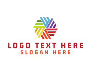 Colorful Hexagon Pinwheel  Logo