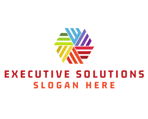 Colorful Hexagon Pinwheel  logo design