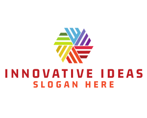 Creativity - Colorful Hexagon Pinwheel logo design
