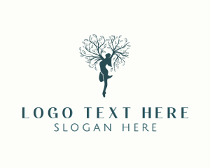 Leaf - Organic Woman Tree logo design