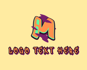 Hiphop - Graffiti Art Letter M logo design