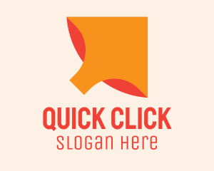 Click - Orange Arrow Cursor logo design