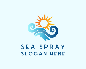 Sunrise Sea Waves logo design