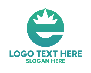 Teal - Crown Teal E logo design
