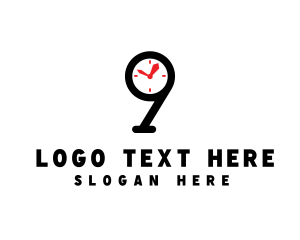 Minute - Clock Number 9 logo design