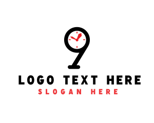 Countdown - Clock Number 9 logo design