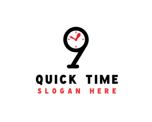 Minute - Clock Number 9 logo design