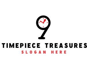 Watch - Clock Number 9 logo design