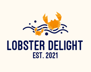 Lobster - Origami Sea Crab logo design