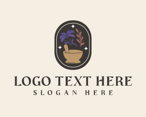 Traditional Medicine - Mystical Spices Mortar Pestle logo design