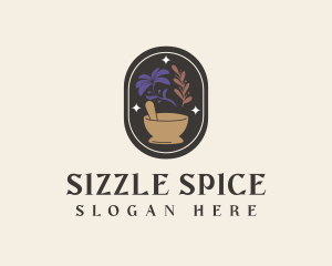 Mystical Spices Mortar Pestle logo design